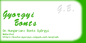 gyorgyi bonts business card